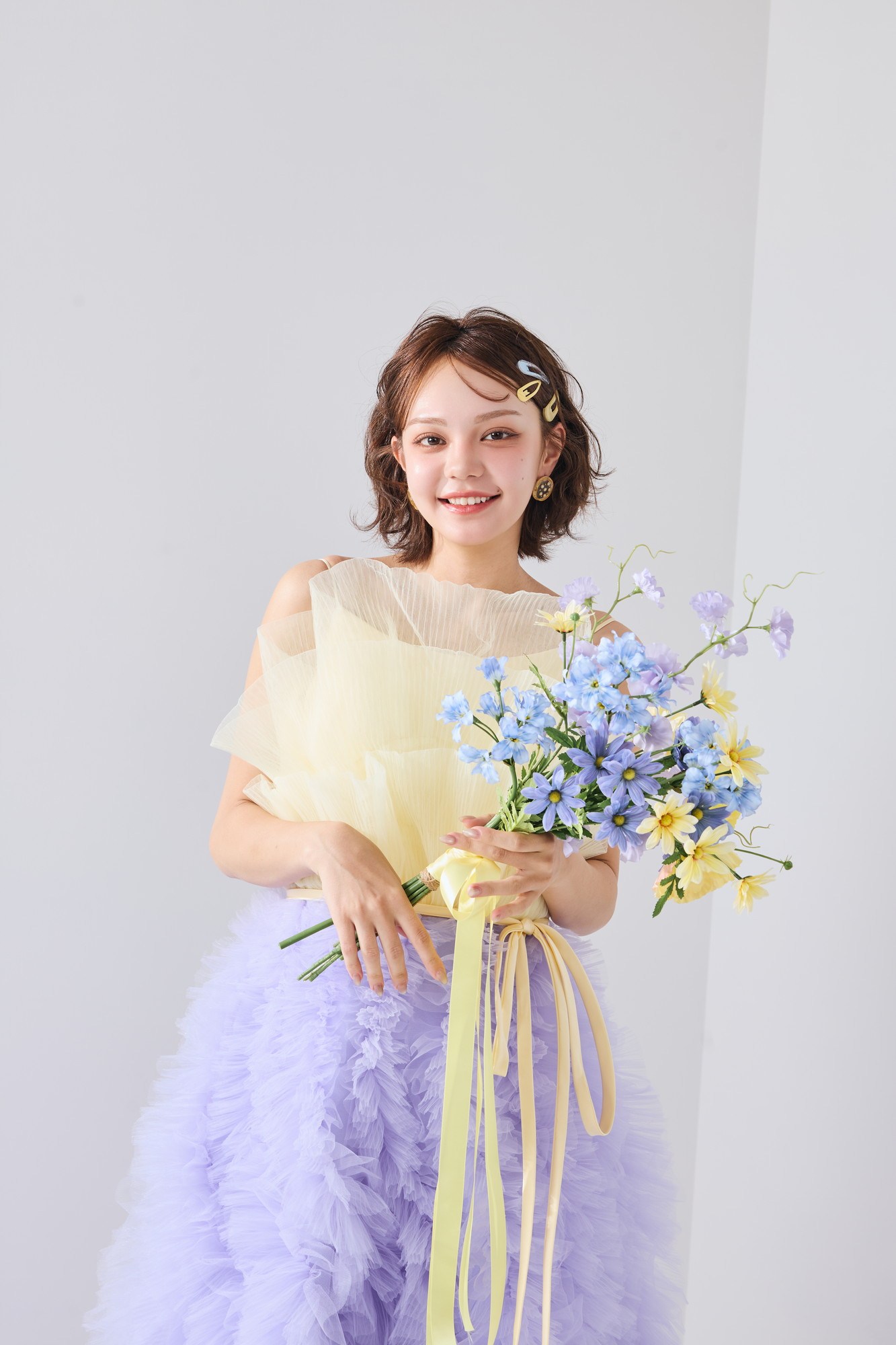 Dress Curreのラベンダーの一点ものドレス